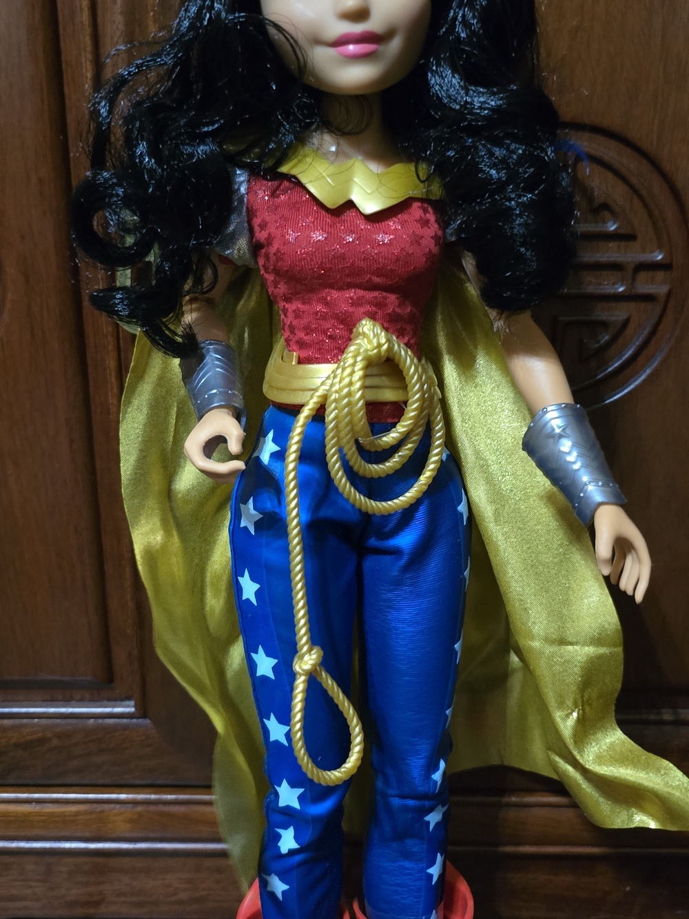 Superhero Doll Outfit in Red, Blue & Gold for Kids